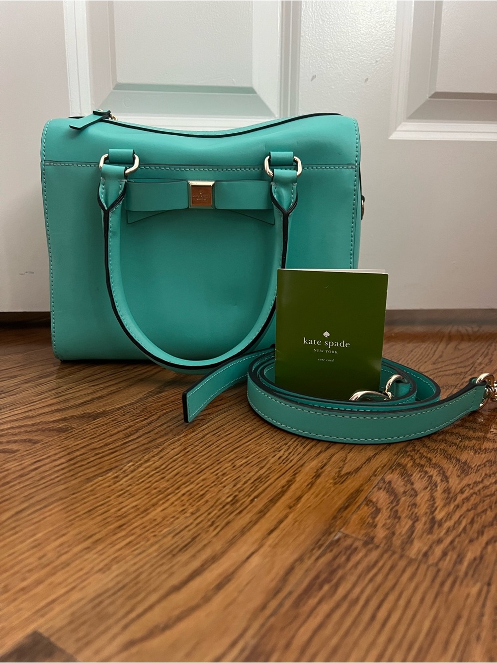 kate spade turquoise bow satchel